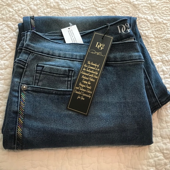 NWT DG2 5-pocket blue jeans with beaded tuxedo stripe—virtual stretch (16P) - Picture 16 of 16